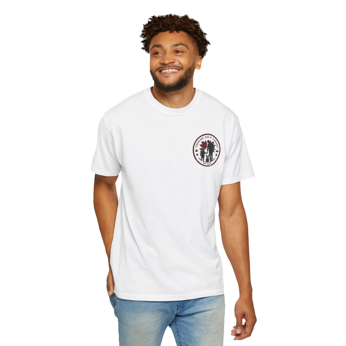 Frenchie, Dad & Canada – Unisex Left-Chest Logo Tee