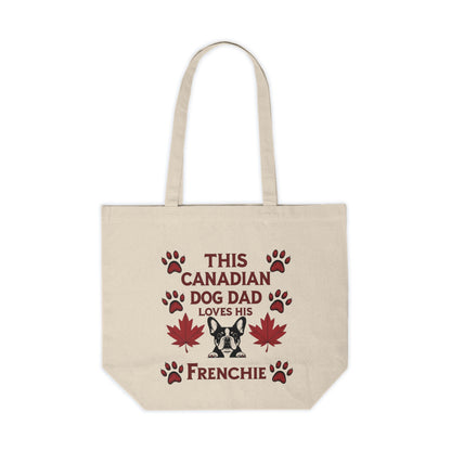 This Canadian Dog Dad Loves His Frenchie – Premium Canvas Tote Bag