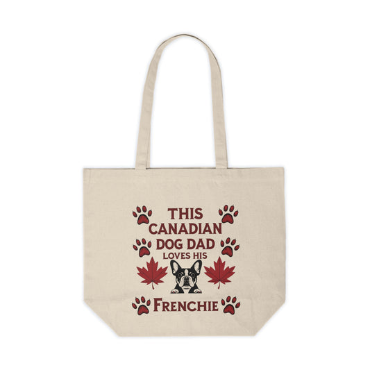 This Canadian Dog Dad Loves His Frenchie – Premium Canvas Tote Bag