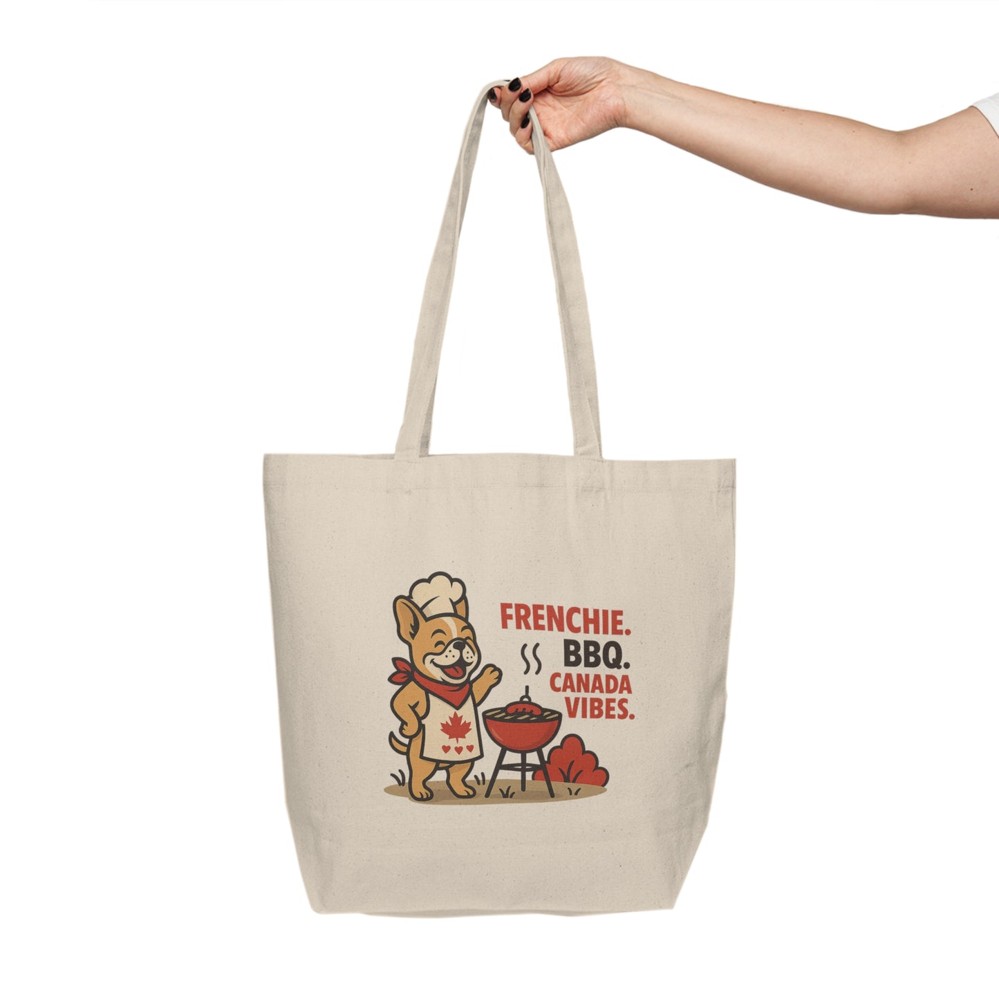 Frenchie. BBQ. Canada Vibes. – Premium Canvas Tote Bag