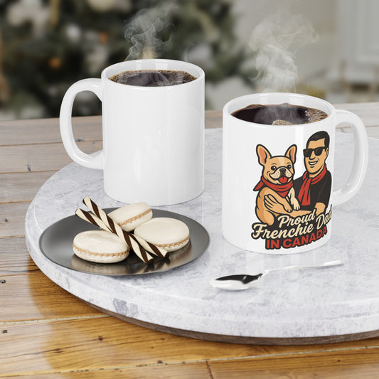 Proud Frenchie Dad in Canada – Ceramic Coffee Mug (11 oz & 15 oz)