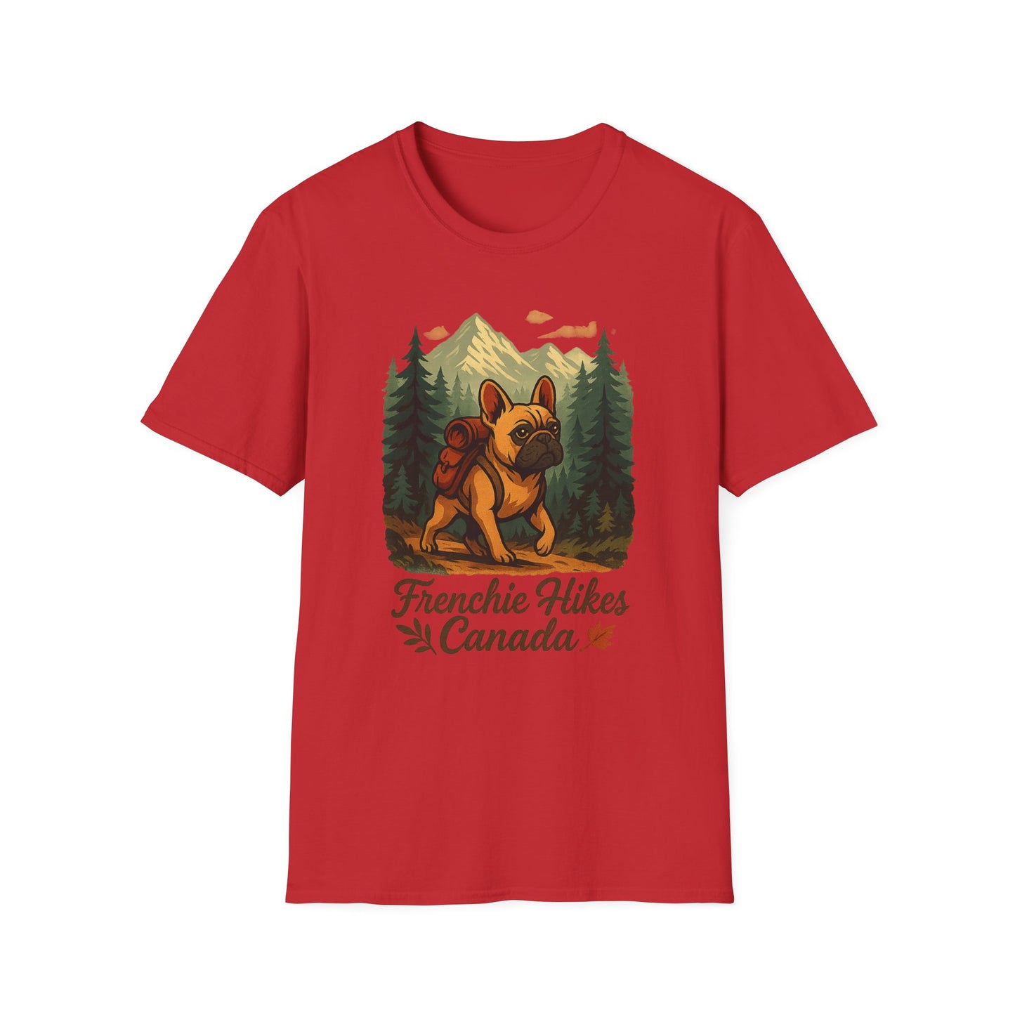 Frenchie Hikes Canada – Unisex Outdoor Adventure T-Shirt