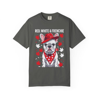 Red, White & Frenchie – Unisex Garment-Dyed Canada Day Tee