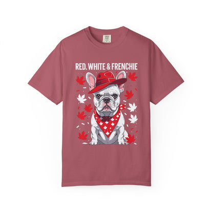 Red, White & Frenchie – Unisex Garment-Dyed Canada Day Tee