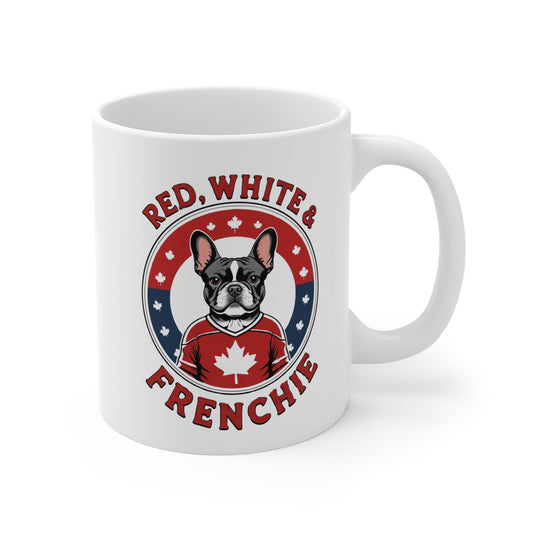 Red, White & Frenchie – Canada Pride Ceramic Mug (11 oz | 15 oz | 20 oz)