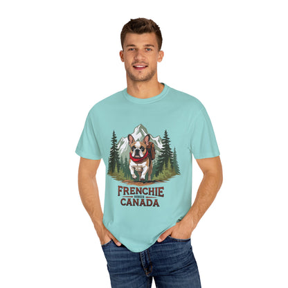 Red, White & Frenchie – Unisex Garment-Dyed Canada Day T-Shirt