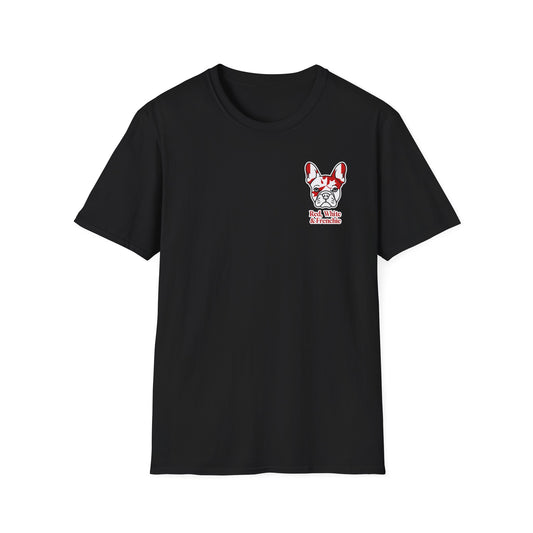 Red, White & Frenchie – Left Chest Logo Unisex Jersey Tee │ Canada Day French Bulldog Shirt