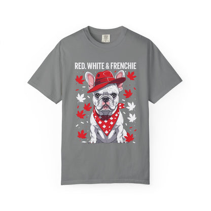 Red, White & Frenchie – Unisex Garment-Dyed Canada Day Tee