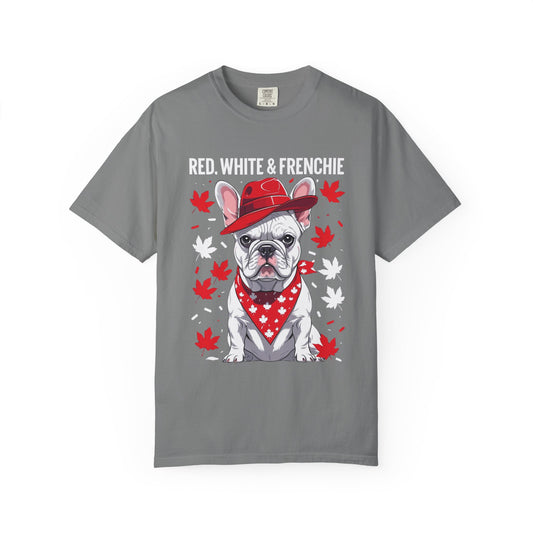 Red, White & Frenchie – Unisex Garment-Dyed Canada Day Tee