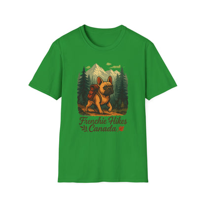 Frenchie Hikes Canada – Unisex Outdoor Adventure T-Shirt