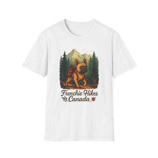 Frenchie Hikes Canada – Unisex Outdoor Adventure T-Shirt