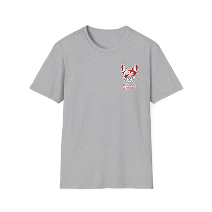 Red, White & Frenchie – Left Chest Logo Unisex Jersey Tee │ Canada Day French Bulldog Shirt