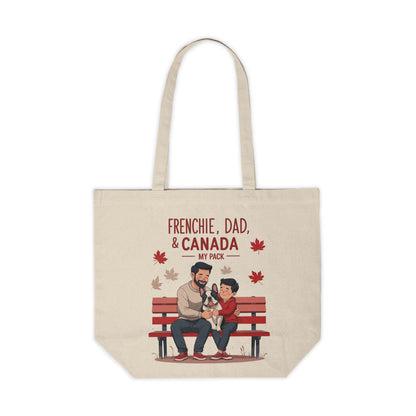 Frenchie, Dad & Canada “My Pack” – Premium Canvas Tote Bag │ Canada Day Dog Dad Gift
