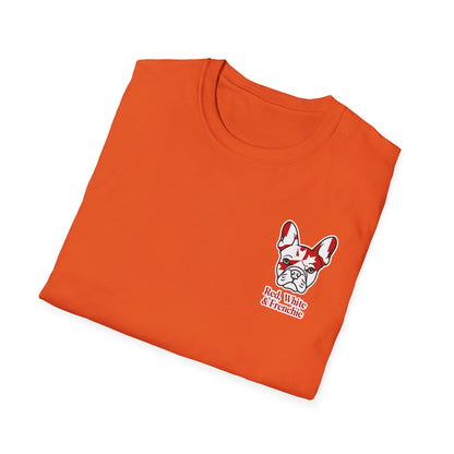 Red, White & Frenchie – Left Chest Logo Unisex Jersey Tee │ Canada Day French Bulldog Shirt