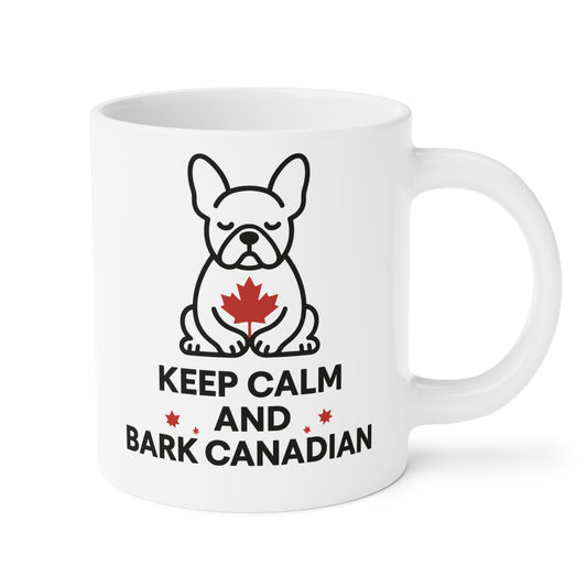 Keep Calm and Bark Canadian – Frenchie Canada Day Mug & Tee