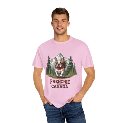 Red, White & Frenchie – Unisex Garment-Dyed Canada Day T-Shirt